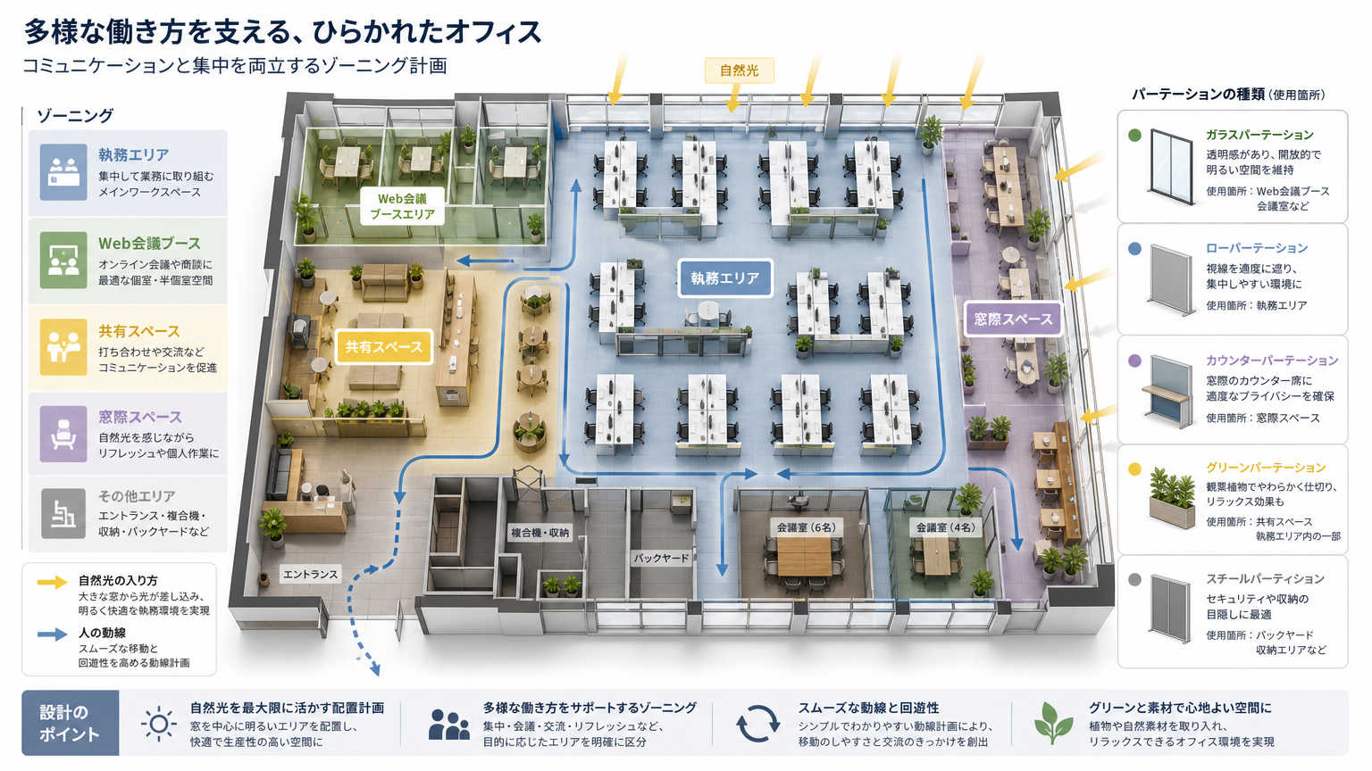 視線と開放感を両立させるレイアウトの具体例